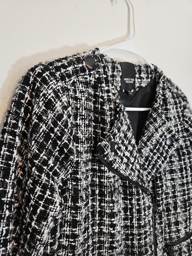 Simply Vera Wang Women Blazer Black And White Size XS Zip Up - Picture 4 of 12