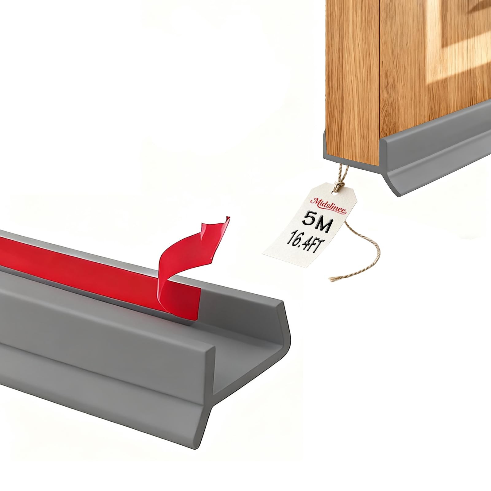 Profil d'étanchéité de plinthe haut de gamme gris pour bois 15mm à 17mm
