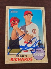 2017 Topps Heritage GARRETT RICHARDS Angels In-Person Signed AUTO Autographed