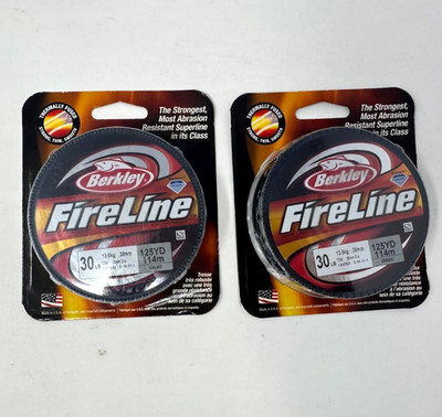 BERKLEY ' FIRELINE FISHING LINE ' 30 LBS - 125 YDS ' SMOKE ' LOT OF 2