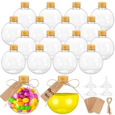 18 Pcs 6 oz Spherical Plastic Potion Bottles Ball Shape Sand Art Bottles with...