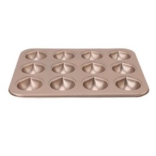.Chestnut Shaped Muffin Cake Pan 12 Hole Antistick Carbon Steel Easy Cleanup