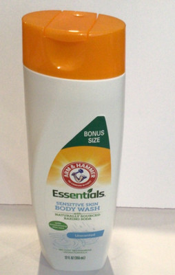 New Arm & Hammer Essentials Sensitive Skin Body Wash Unscented 12 Oz