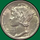 1942 Mercury Dime Brilliant Uncirculated BU Coin #39667