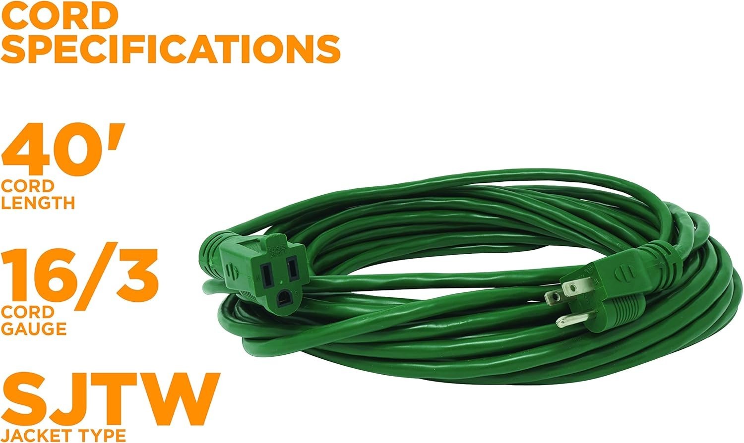 Lot of 2 - Colmen Cable 40ft & HDX 100ft Indoor/Outdoor Light DutyExtensionCords