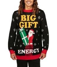 Tipsy Elves Men's Big Gift Energy Sweater Ugly Christmas Funny Gag Size XXL 2XL