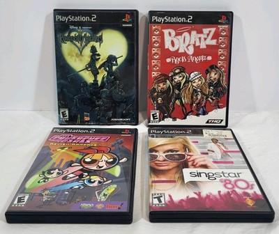 Lot 4 PS2 Games Bratz Rock Angelz Kingdom Hearts Powerpuff Girls Relish Rampage