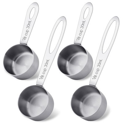 4Pcs 1/8 Cup Measuring Cup, 30ml Scoop, Stainless Steel 30ml, 4 Pcs/Set 
