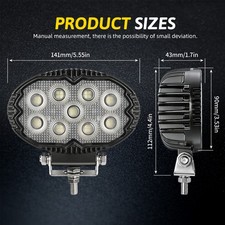 5.5 Oval 20000lm Led Work Light Headights Fit John Deere Kubota Kubota Tractor