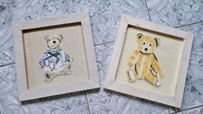 2 Schöne Kinderzimmer Bilder Wandbilder Bären Teddys gemarkt Promotiva Natu ✅️✅️