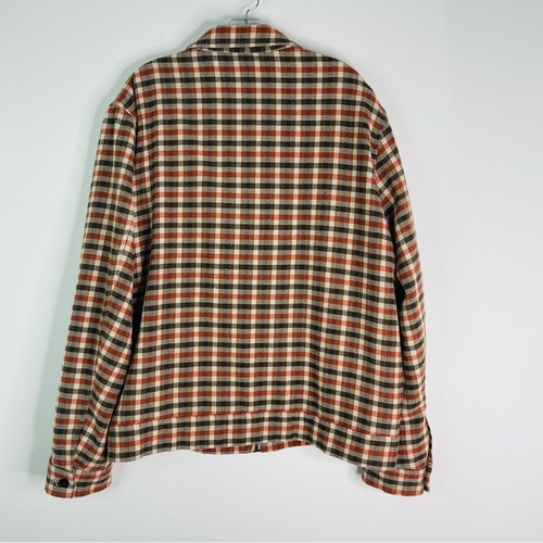 Zara orange braun kariert Knopf Preppy Academia Trendy Shacket Jacke XL - Bild 6 von 6