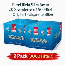 Filtri Rizla Slim 6mm - 20 Scatolette x 150 Filtri Originali - Filtro Sigarette