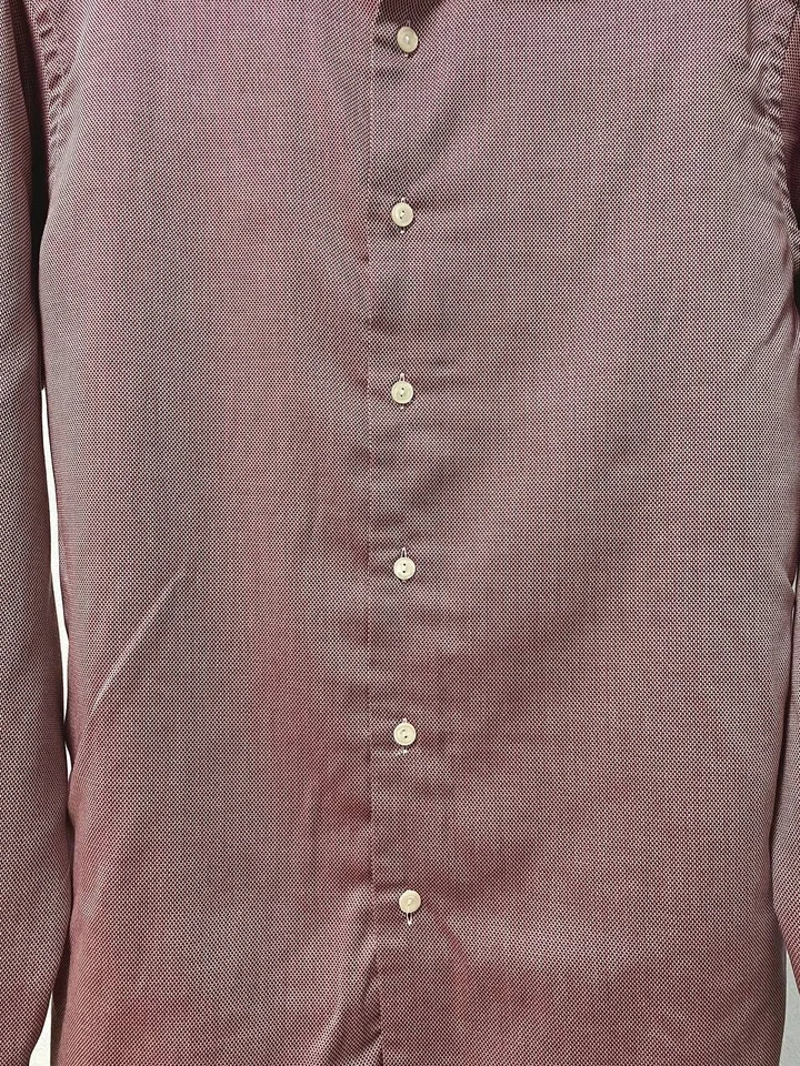 ETON Slim Fit Burgundy Oxford Shirt 15¾ / 40 – Premium 100% Cotton - Image 3 of 4