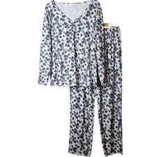 Ekouaer Womens Size L Pajama Set Guitars Pineapples Long Sleeve Top  Pants