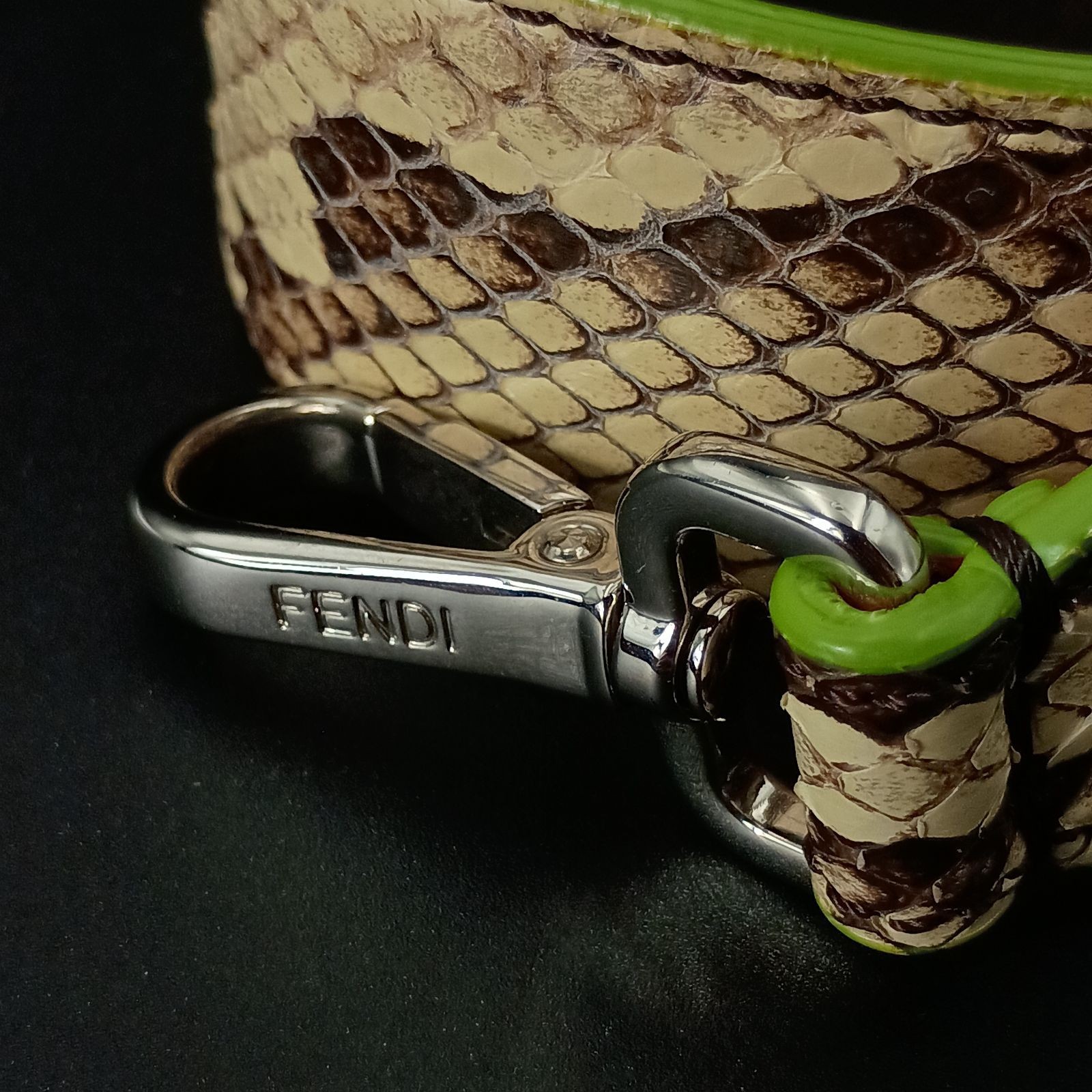 FENDI Shoulder Strap 90cm Python Snake Pattern Us… - image 6
