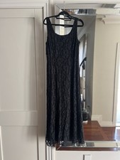 JACQUIE E Midi Dress Beaded Lace Embellished Vintage 90s Sz AU 14/ US 10 Stretch