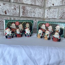 Lot of 6 Christmas Hanging Ornaments Santa Cl...