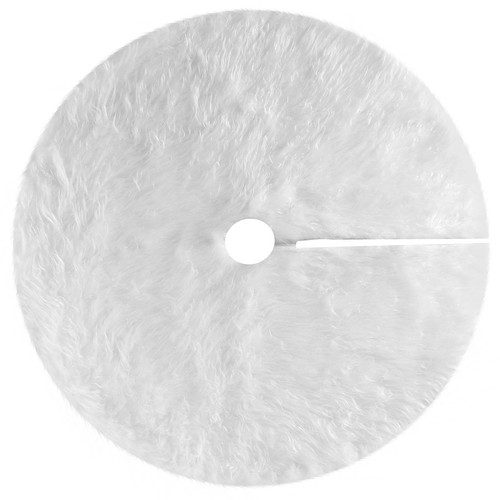 78 cm White Plush Christmas Tree Skirt Apron Decoration Mat for Xmas - Picture 4 of 12