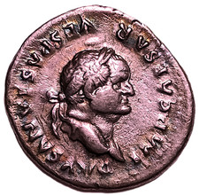 VESPASIANO AD 69-79 Plata Denario Roma Casa de la Moneda 75 dC Pax sentado RIC 772