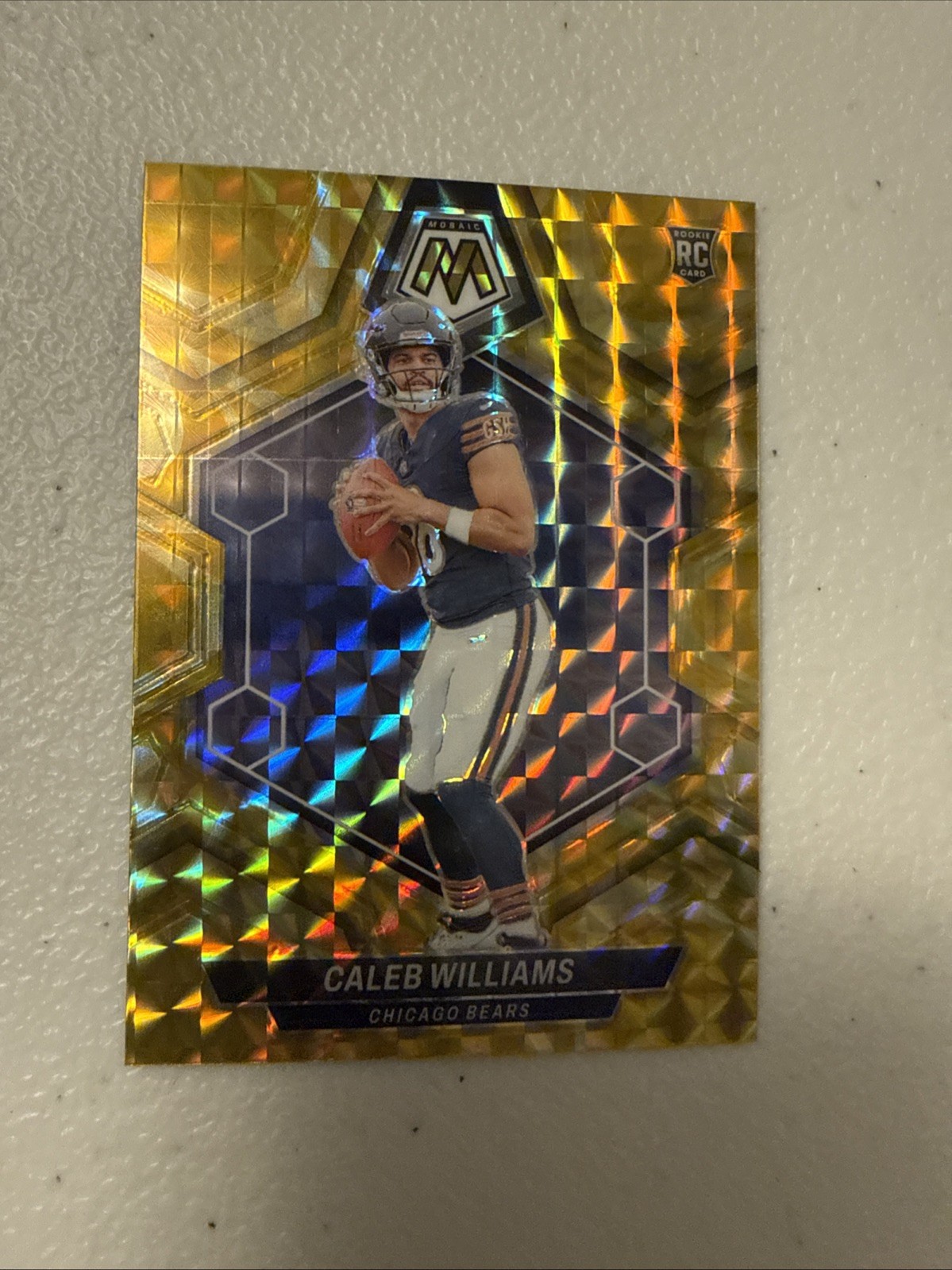 2024 Panini Mosaic Caleb Williams #301 Reactive Yellow Mosaic Prizm (RC)