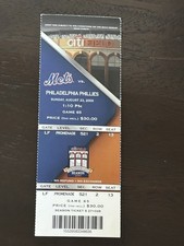 NEW YORK METS Vs PHILLIES TICKET 8/23/09 Eric Bruntlett Unassisted Triple Play
