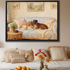 Oil Painting Cocker Spaniel Dog Canvas Print Living Room Decor Pet Artwork