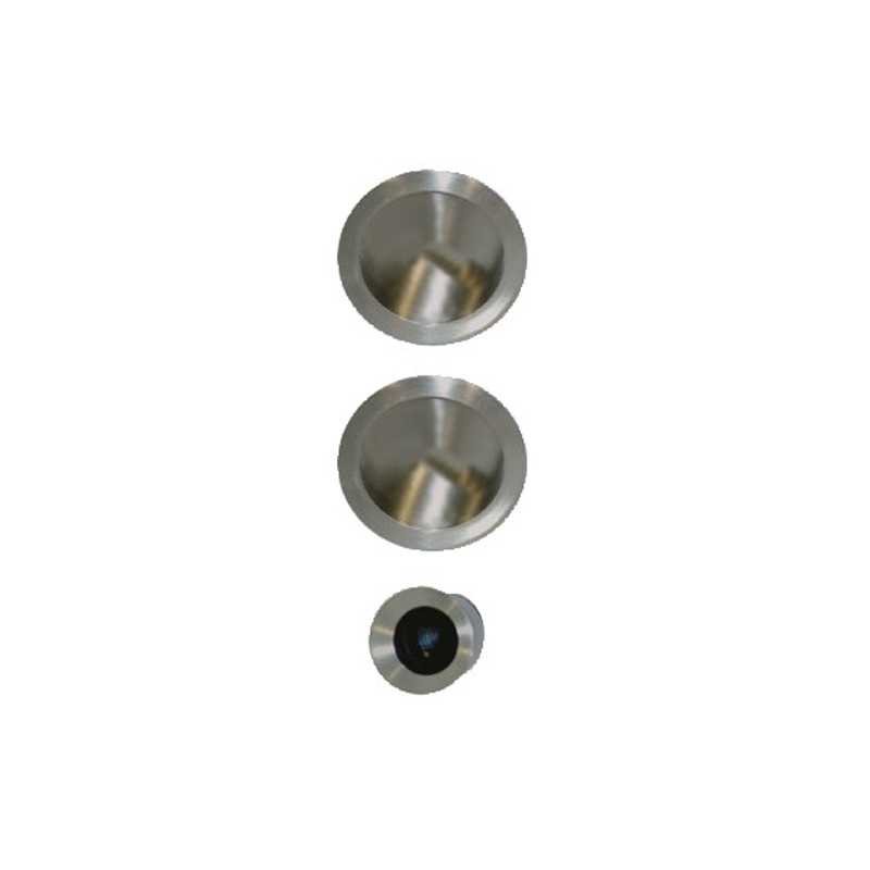 Kit porte coulissante inox brossé NI013 avec poignée à bec de cane
