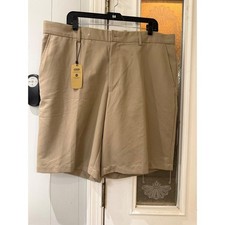 Greg Norman for Tasso Elba Mens Tan Khaki RapidDry Golf Shorts 38 NWT