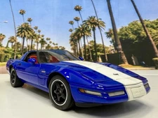 Danbury Mint 1996 Corvette Grand Sport Coupe Blue White 1:24 - Complete*