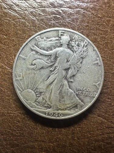 1946 D Liberty Walking Half Dollar Silver Circulated Business Strike Denver Mint