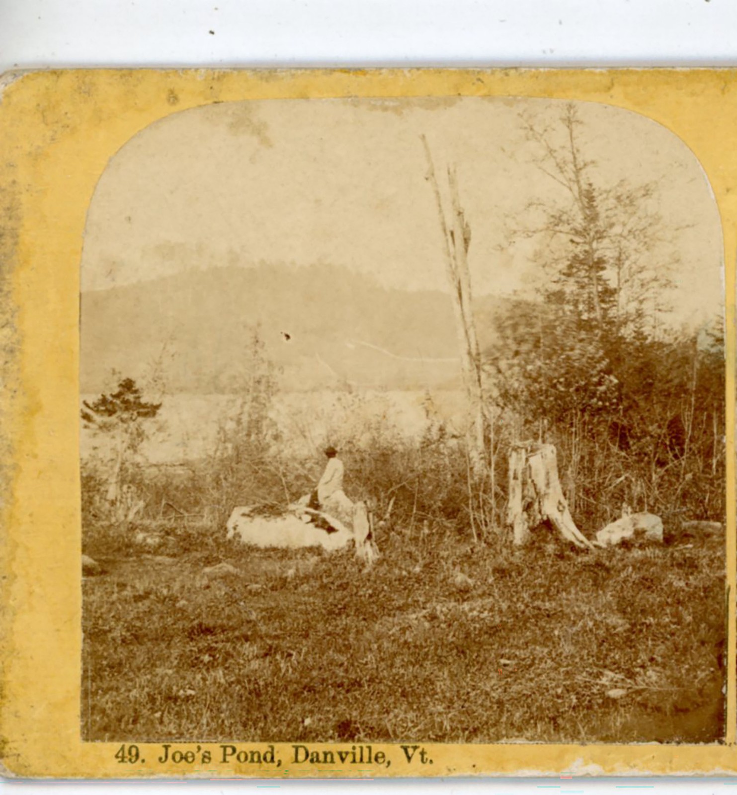 Joe's Pond Danville VT A.F. Styles Stereoview