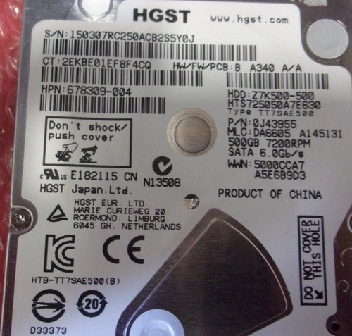 HGST HTS725050A7E630 0J43955 Hard Drive 2.5" 500GB SATA - Picture 4 of 4