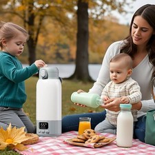 Portable Bottle Warmer for Travel, 17Oz USB Rechargeable Milk Warmer for Breastm