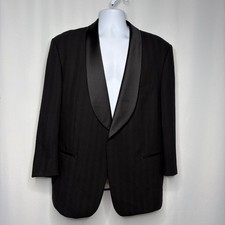 Tallia Uomo Mens 44 Regular Black Worsted Wool Shawl Lapel Tuxedo Jacket Savoia