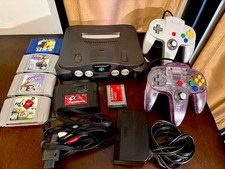 TESTED Nintendo 64 Console Bundle N64 Black with 4 Games and 2 Controllers    