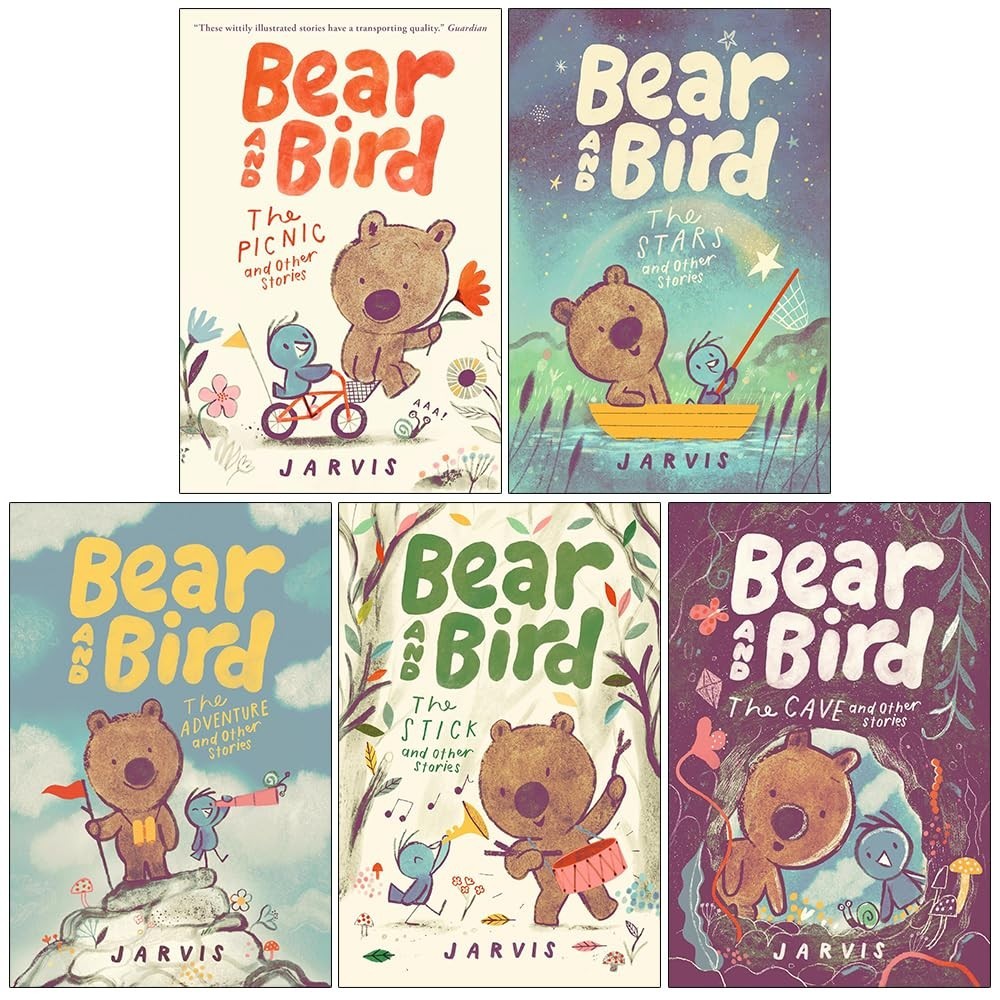 Bear and Bird Series 5 Books Collection Set By Jarvis The Stick and The Cave