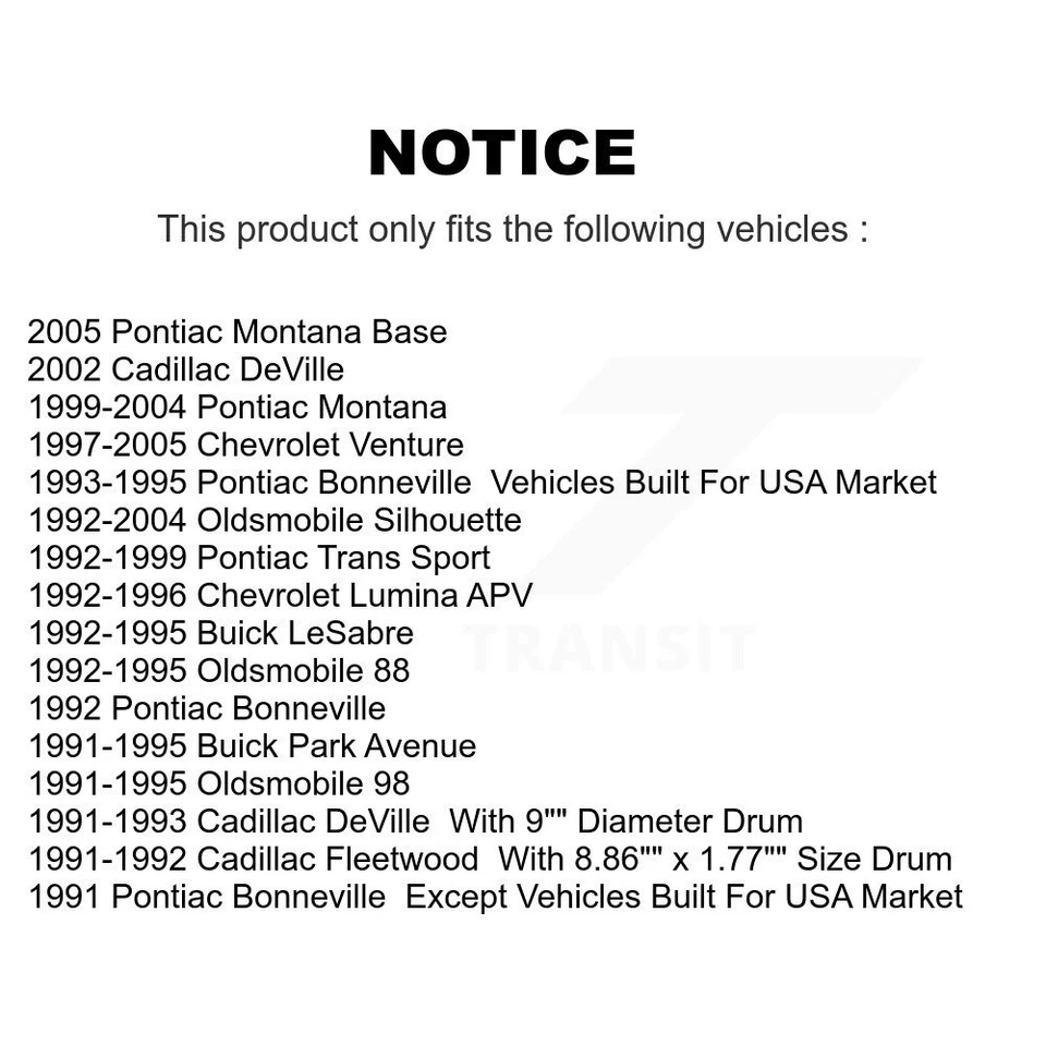 Par de cilindros de rueda de freno de tambor trasero para Pontiac Montana Chevrolet Venture Buick Foto 2 de 4