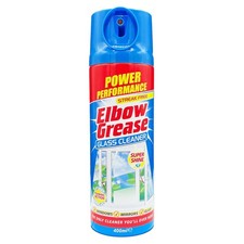 Elbow Grease Glass Cleaner Aerosol Super Shine Foaming Action Cleans Windows