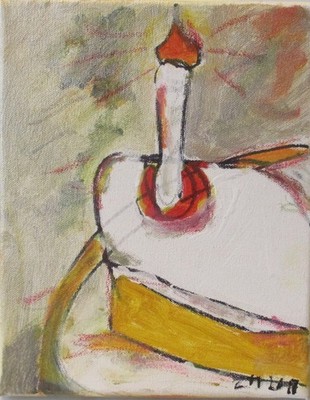 Kuchen Süßes Cafe originales Acrylbild Leinwand Geburtstagskuchen 24x20 cm