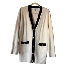 Other Stories Oversized Gold Button Cream Cardigan Size M