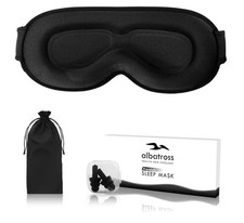 Weighted Eye Mask for Sleeping, Blackout 3D Contoured Sleep Mask with Adjustable
