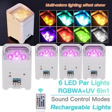 108W Par Quad 6 Battery Powered LED Uplight RGBWA UV Wifi APP DMX Wireless Par