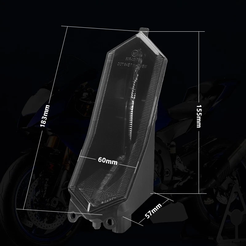 Luz de freno trasera integrada LED DRL intermitente para Yamaha YZF R7 R1 R6 2015-24 Foto 4 de 4