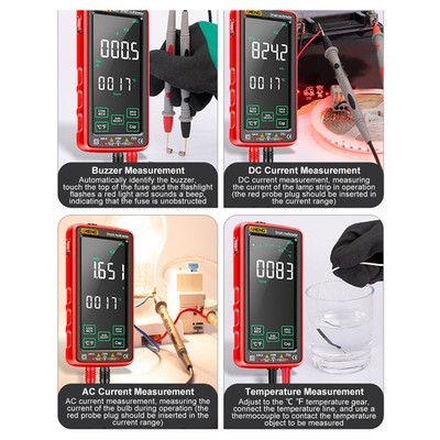 Digital Full Screen Multimeter VA LCD Auto Range Resistance Voltage Current SET