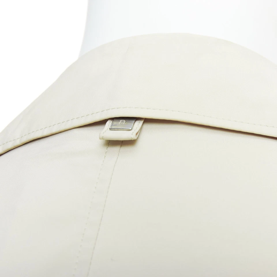 ALLEGRI City Nylon Beige Embalable Superligero Negro Botones Abrigo IT48 M Foto 2 de 4