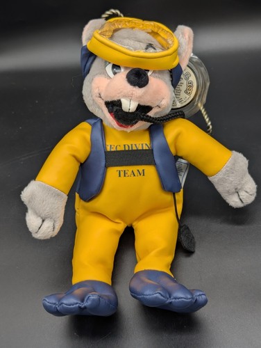 Chuck E Cheese Diver Scuba Diving Team Plush Stuffed Mouse Beanie 2007 9"