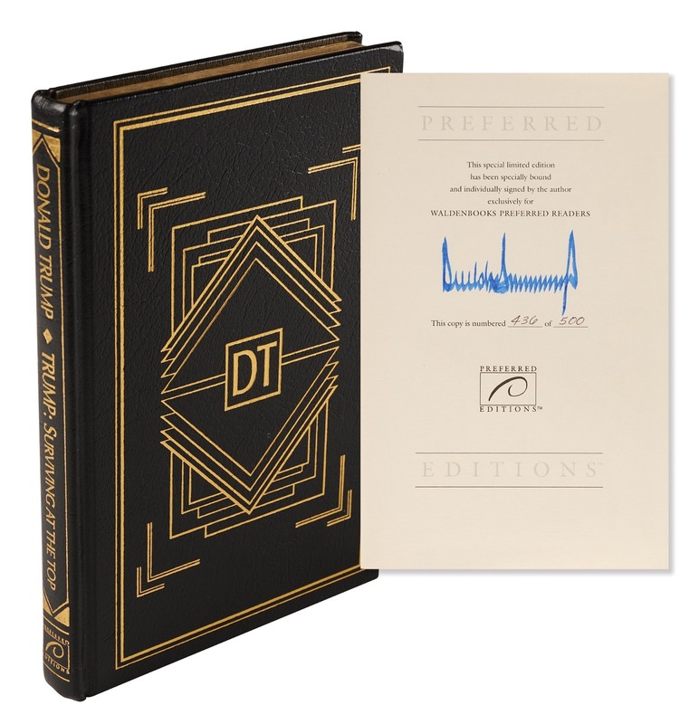 DONALD TRUMP SIGNED LEATHER-BOUND BOOK * PSA LETTER * PRESIDENT AUTOGRAPH * AUTO
