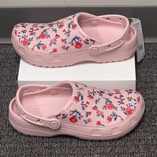 Crocs Classic Crafted Floral Clog Women 10 Pink Embroidered Cotton Candy NEW
