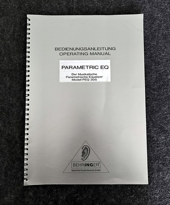 Behringer - PEQ 305 -  Parametric EQ - Bedienungsanleitung - Operating Manual
