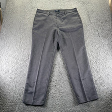 Chaps Pant Men 36x30 Gray Polyester Dress Straight Office Business Formal Preppy
